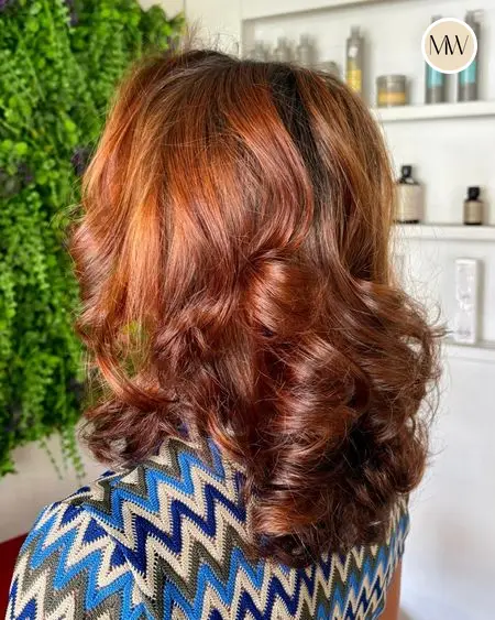 Coloration cuivrée, brushing volumateur — Salon MW Coiffure, Saint-Gilles-les-Bains, La Réunion