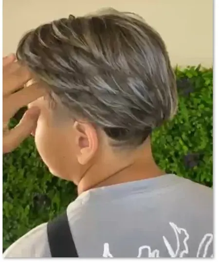 Coupe courte grisonnante